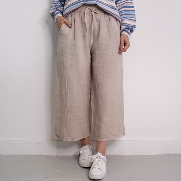 Coulettbyxa i linne Vivi BEIGE - Mix By Heart