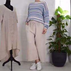 Coulettbyxa i linne Vivi BEIGE - Mix By Heart