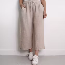 Coulettbyxa i linne Vivi BEIGE - Mix By Heart