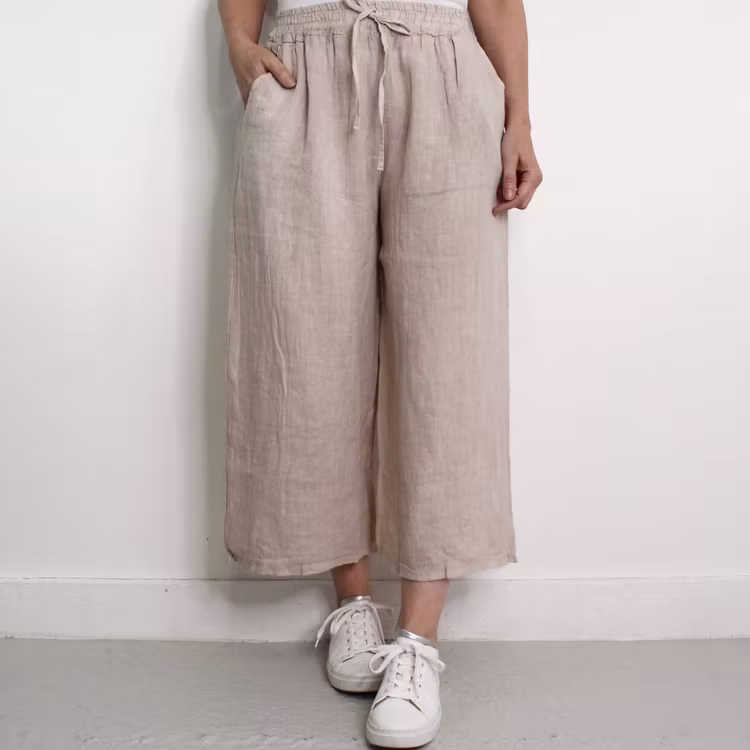 Coulettbyxa i linne Vivi BEIGE - Mix By Heart