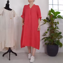 Linneklänning Loella HALLON - Mix By Heart