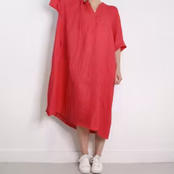 Linneklänning Loella HALLON - Mix By Heart