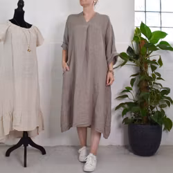 Linneklänning Loella TAUPE - Mix By Heart