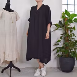 Linneklänning Loella SVART - Mix By Heart