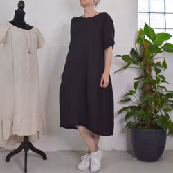 Linneklänning Sweet SVART