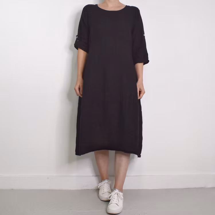 Linneklänning Sweet SVART