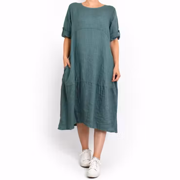 Linneklänning Sweet VERT CANARD