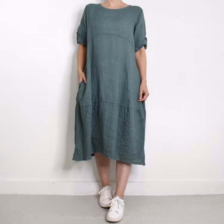 Linneklänning Sweet VERT CANARD