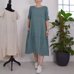 Linneklänning Sweet VERT CANARD