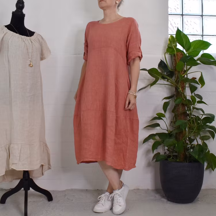 Linneklänning Sweet PINK GRAPE