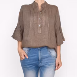 Linneblus Amy TAUPE - Camicia