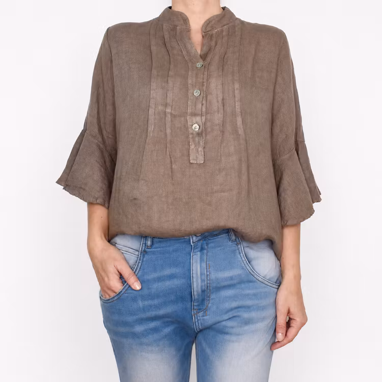 Linneblus Amy TAUPE - Camicia