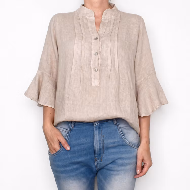 Linneblus Amy BEIGE - Camicia