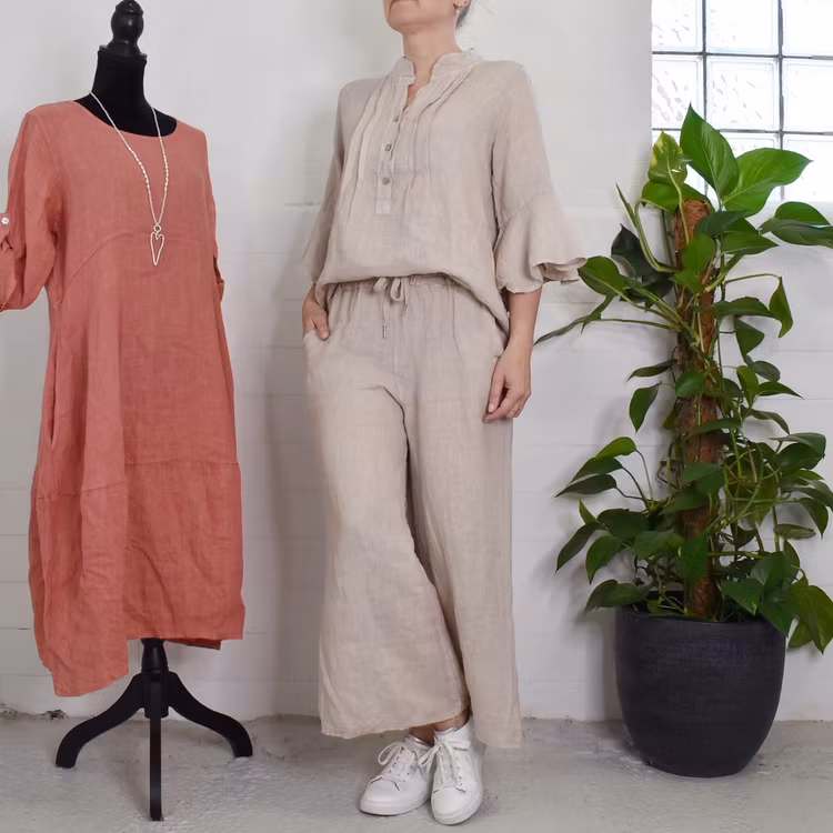 Linneblus Amy BEIGE - Camicia