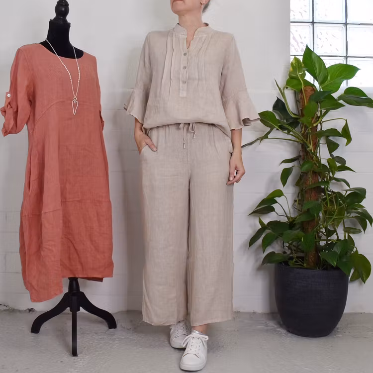 Linnebyxa Nelly BEIGE - Camicia