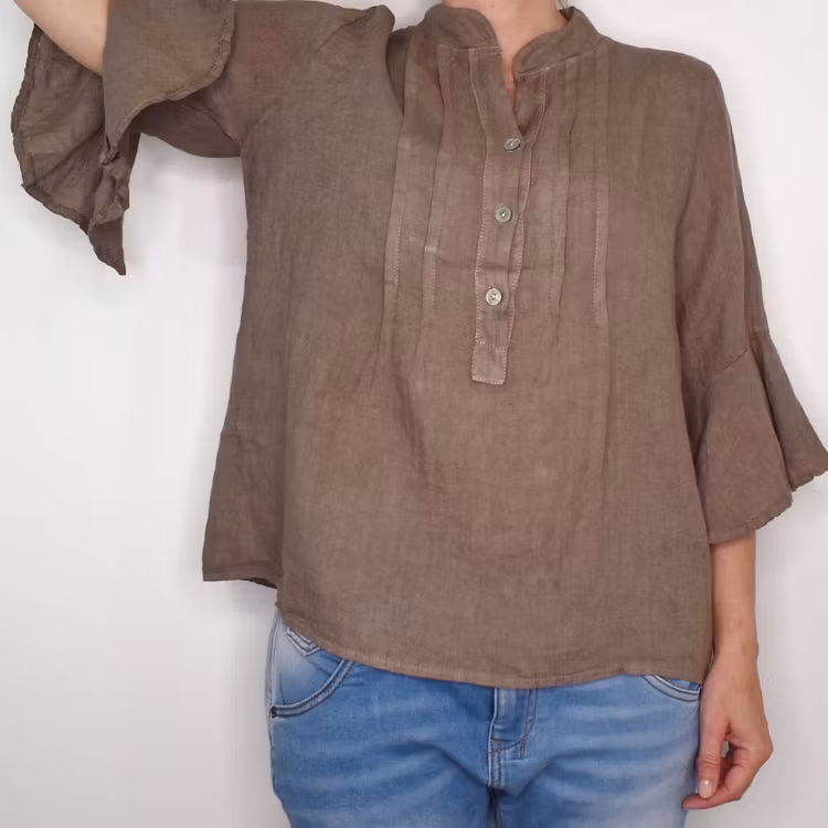 Linneblus Amy TAUPE - Camicia