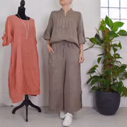 Linnebyxa Nelly TAUPE - Camicia