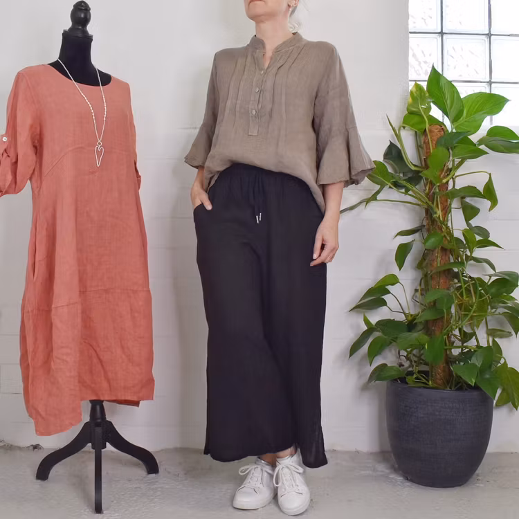 Linnebyxa Nelly SVART - Camicia