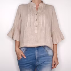Linneblus Amy BEIGE - Camicia