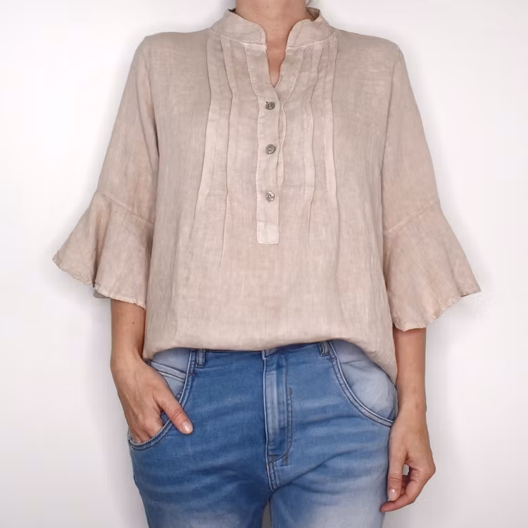Linneblus Amy BEIGE - Camicia