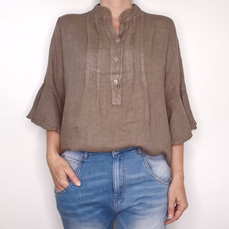 Linneblus Amy TAUPE - Camicia