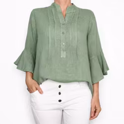 Linneblus Amy AVOKADO - Camicia