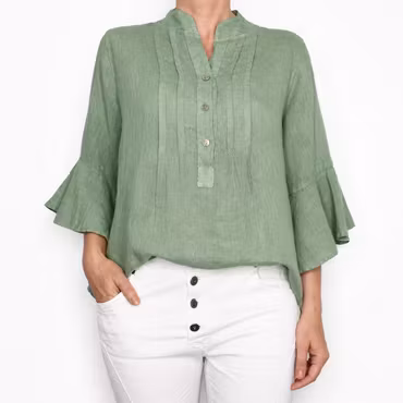 Linneblus Amy AVOKADO - Camicia