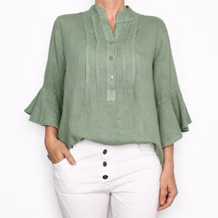 Linneblus Amy AVOKADO - Camicia