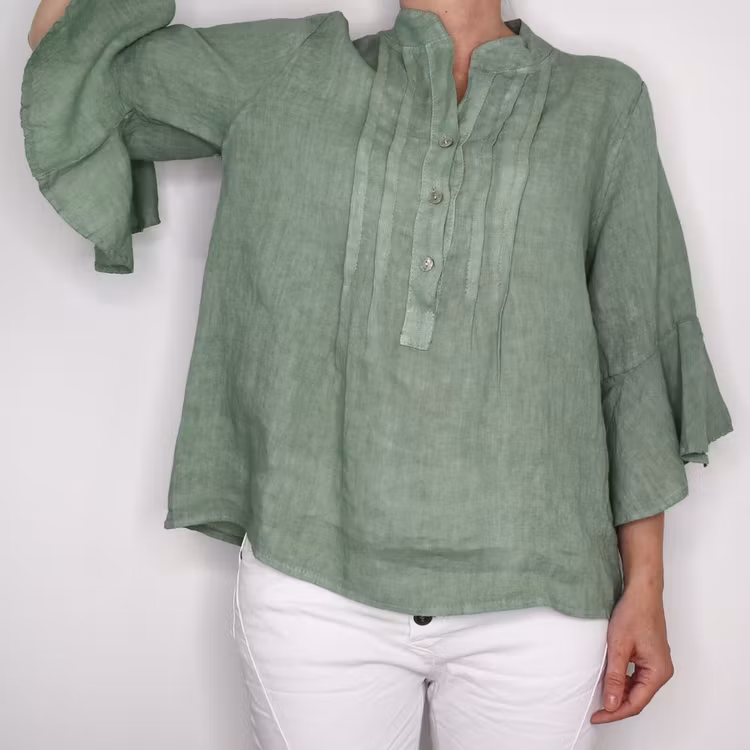 Linneblus Amy AVOKADO - Camicia