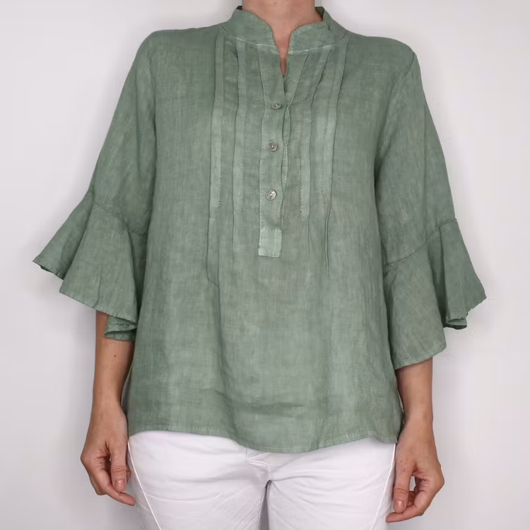 Linneblus Amy AVOKADO - Camicia