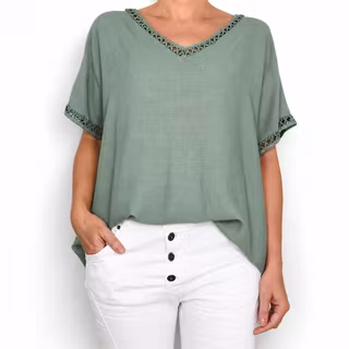 Topp Linnemix Hedda AVOKADO - Camicia
