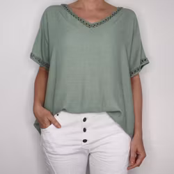 Topp Linnemix Hedda AVOKADO - Camicia