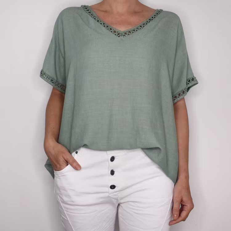 Topp Linnemix Hedda AVOKADO - Camicia