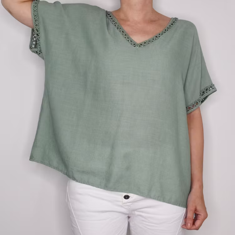 Topp Linnemix Hedda AVOKADO - Camicia