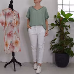 Topp Linnemix Hedda AVOKADO - Camicia
