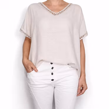 Topp Linnemix Hedda BEIGE - Camicia