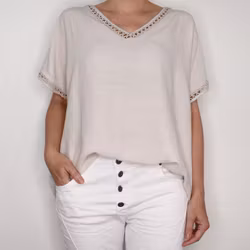 Topp Linnemix Hedda BEIGE - Camicia