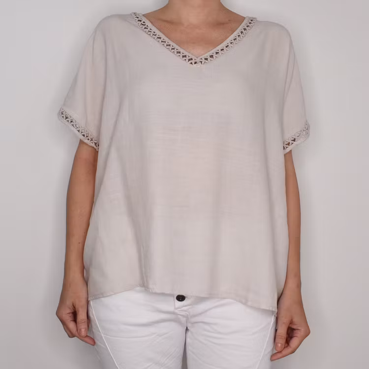 Topp Linnemix Hedda BEIGE - Camicia