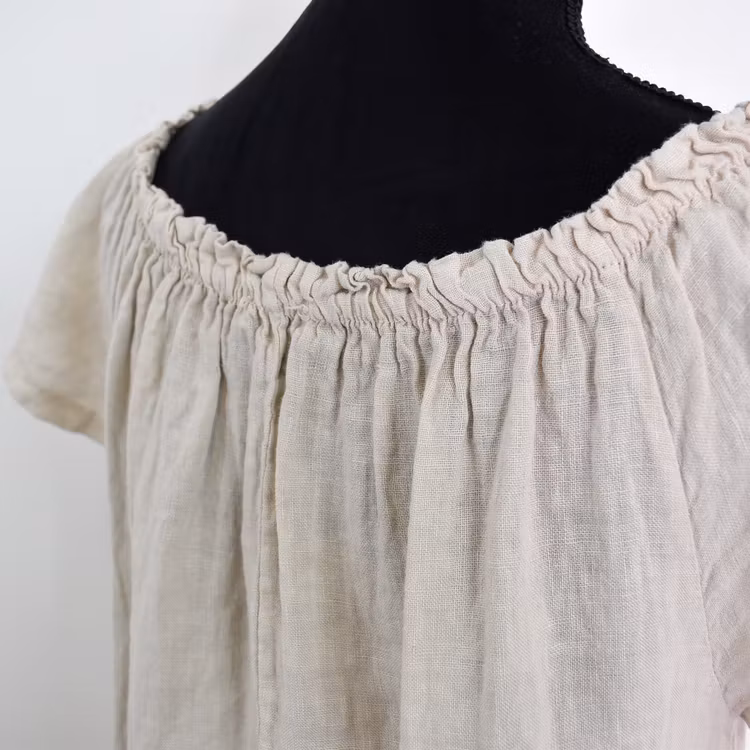 Linneklänning Volang BEIGE