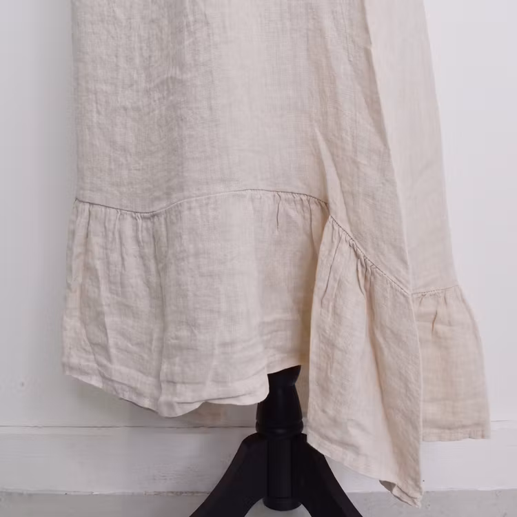 Linneklänning Volang BEIGE
