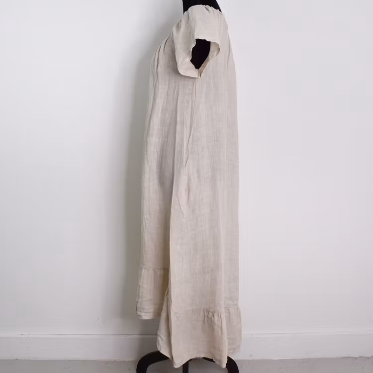 Linneklänning Volang BEIGE