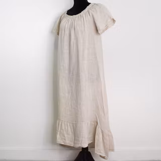 Linneklänning Volang BEIGE