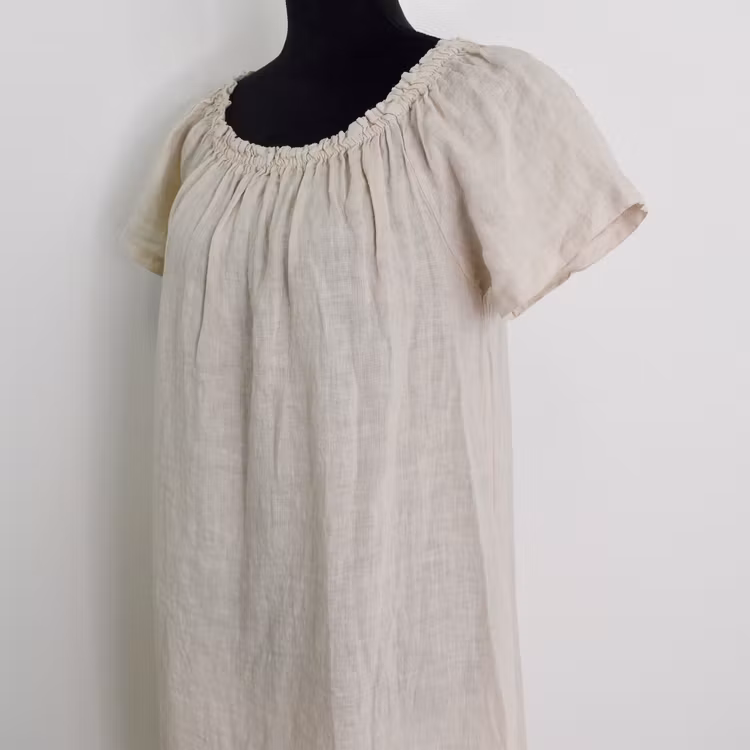 Linneklänning Volang BEIGE