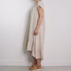 Linneklänning Volang BEIGE
