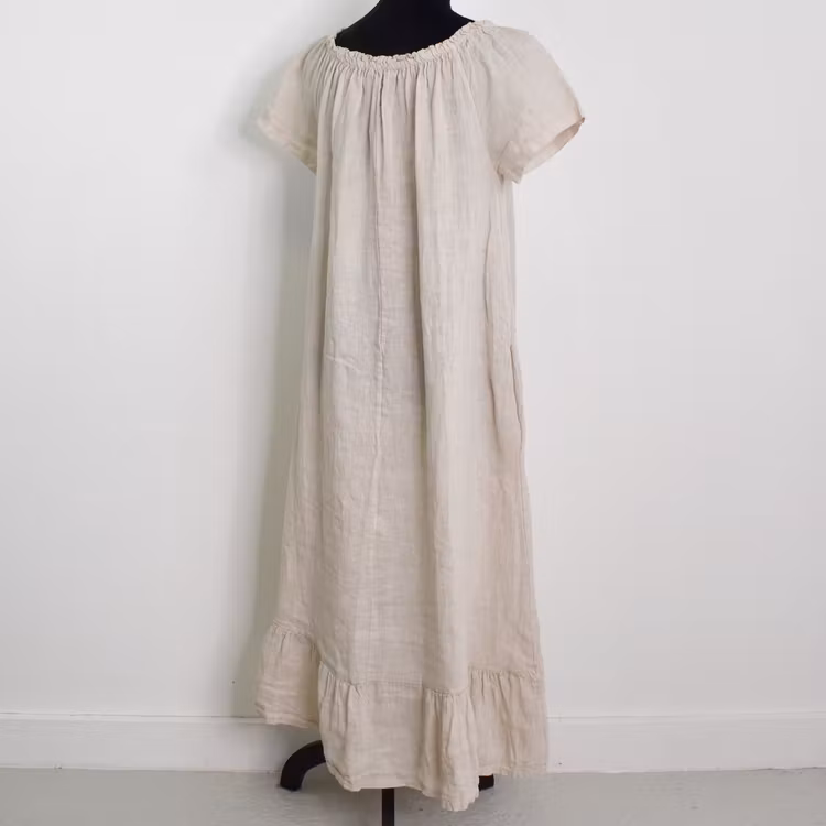 Linneklänning Volang BEIGE