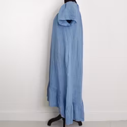 Linneklänning Volang JEANSBLÅ