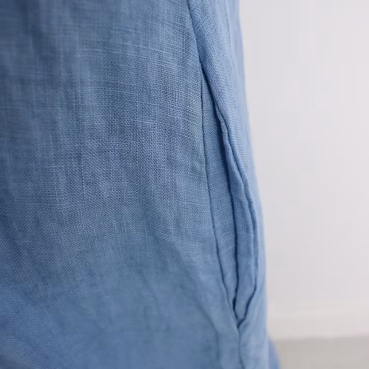Linneklänning Volang JEANSBLÅ