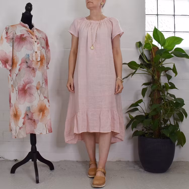 Linneklänning Volang ROSE