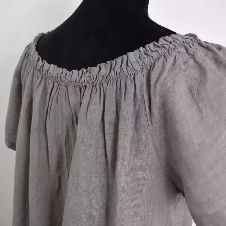 Linneklänning Volang TAUPE