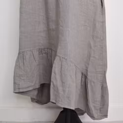 Linneklänning Volang TAUPE